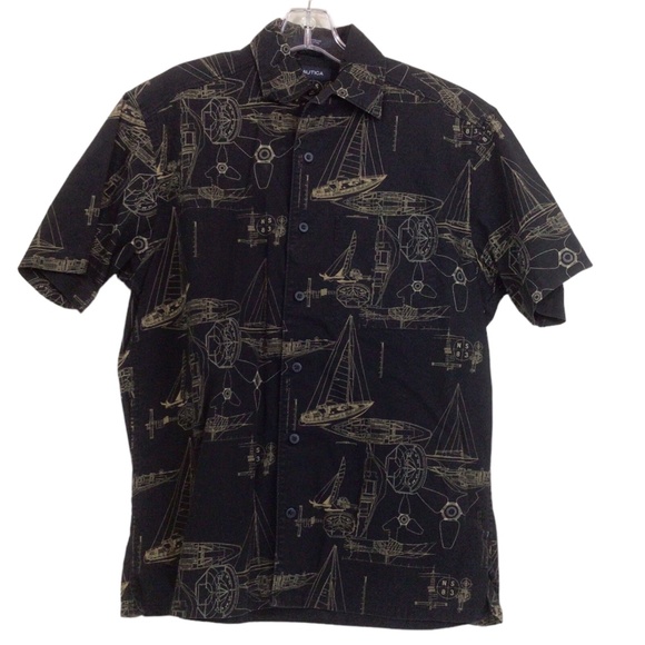 Nautica Men’s Short Sleeve Button Up Shirt - Picture 1 of 3